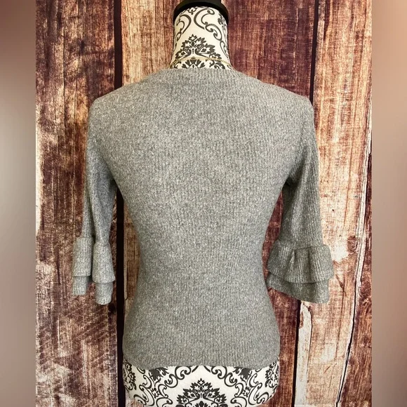 Eye Candy | Women’s Ribbed Bell Sleeve Blouse - Picture 4 of 7